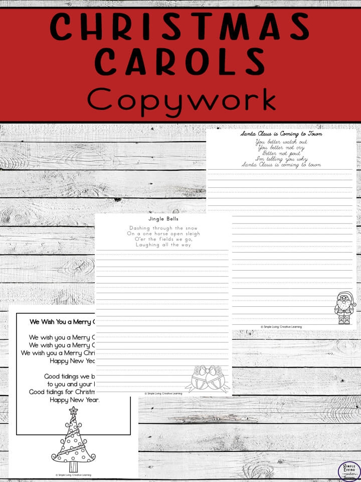 Christmas Carols Copywork Simple Living Creative Learning