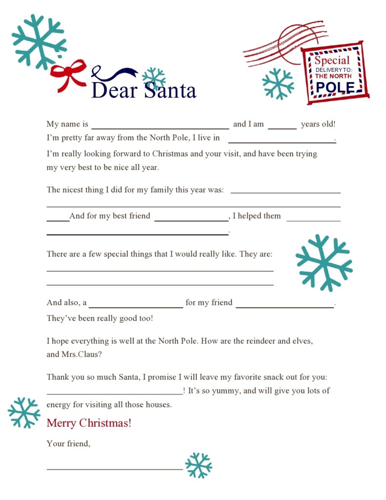 Christmas Letter Templates Free Printable PARAHYENA