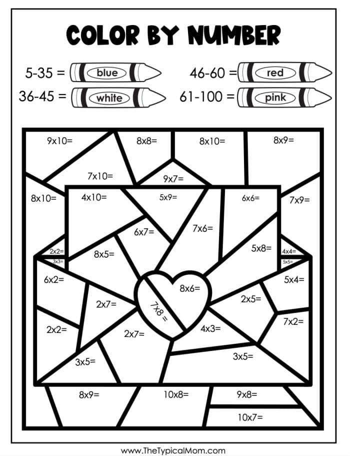 Color By Number Free Printables The Typical Mom