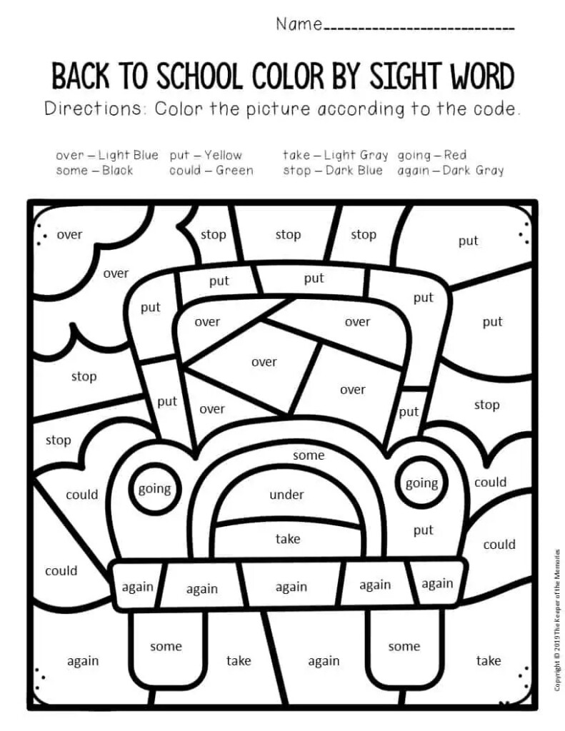 Color By Sight Word First Grade Warehouse Of Ideas