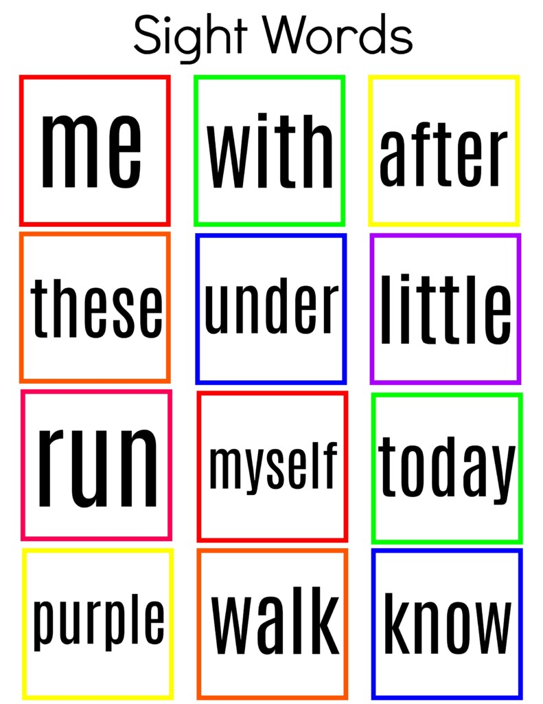 Common Sight Words Printable Kindergarten To Grade One Thrifty 