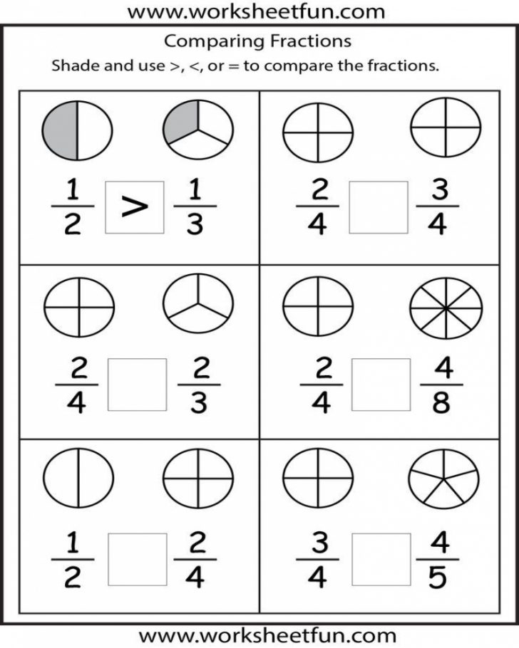 Comparing Fractions Worksheets 2Nd Grade Math Worksheets Math 