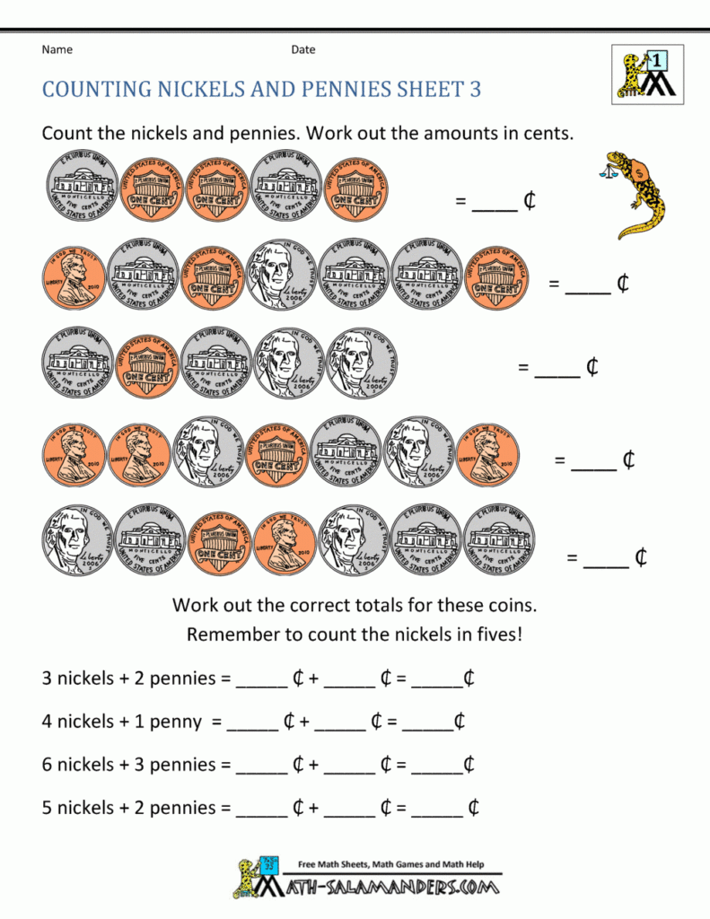Counting Money Worksheets 1st Grade CountingWorksheets