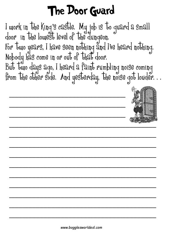 Creative Writing Worksheets Free Worksheets Samples