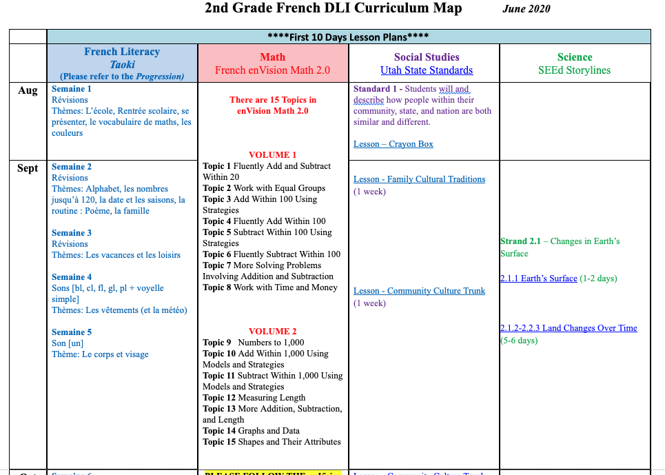 Curriculum Map Grade 2
