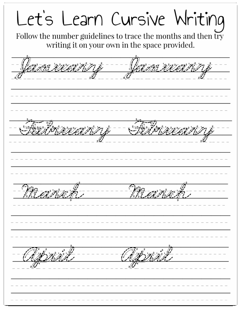 Cursive Writing Exercises For Kids Writing Worksheets