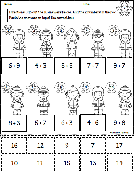 Cut And Paste Math Worksheets Math Worksheets Printable Math 