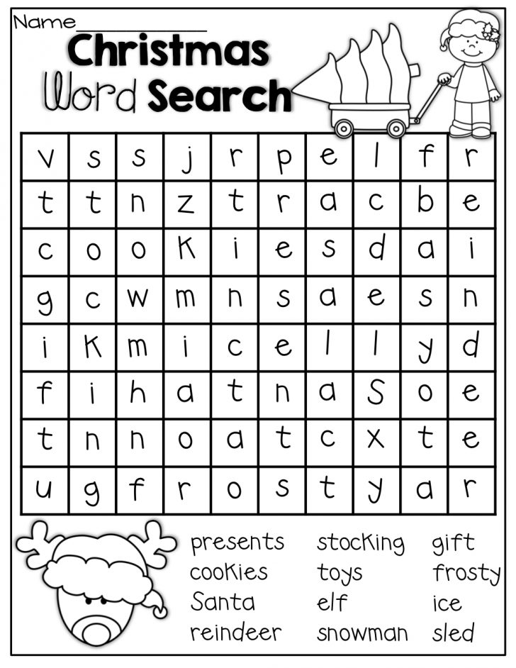 December No Prep Packet 1St Grade Christmas Word Search Word