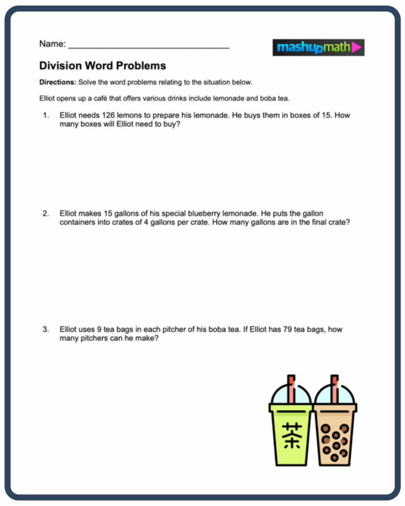 Division Word Problems Worksheets Worksheets Library