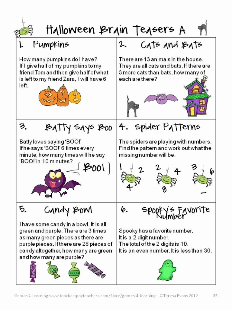 Diy 30 Simply 3rd Grade Brain Teasers Worksheets Simple Template Design
