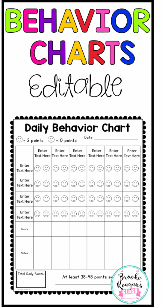 Editable Behavior Chart Free BehaviorChart