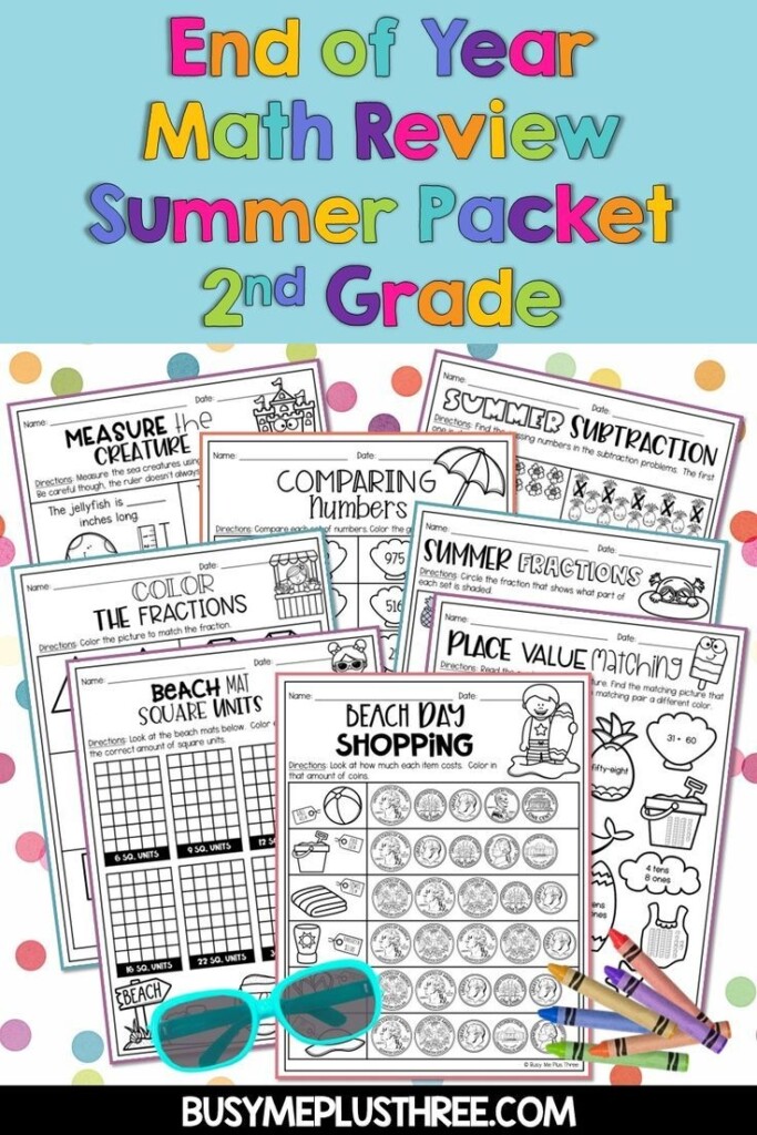 End Of The Year MATH REVIEW Summer Packet For 2nd Grade No Prep 