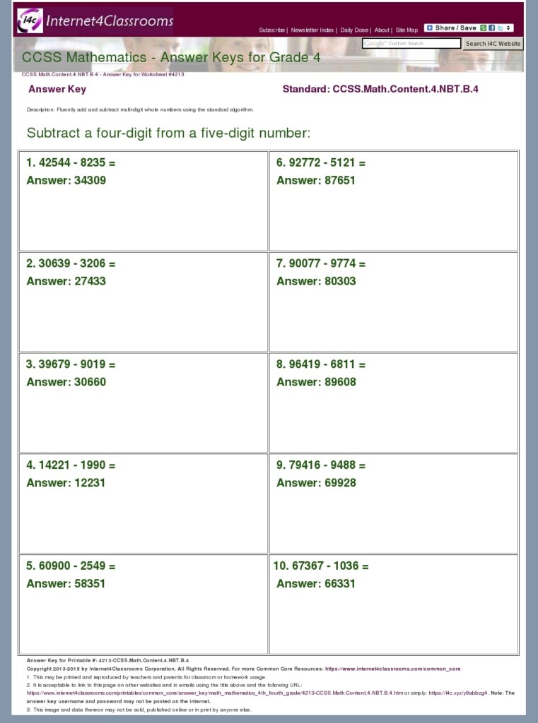 Everything You Need To Know About 4Th Grade Math Worksheets Answer Key 