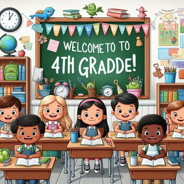 First Day Of Fourth Grade Premium AI generated Image