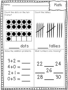 First Grade Homework 1st Quarter