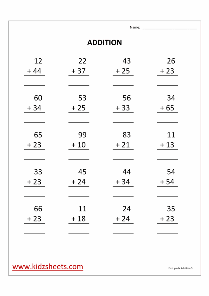 First Grade Homework Sheets