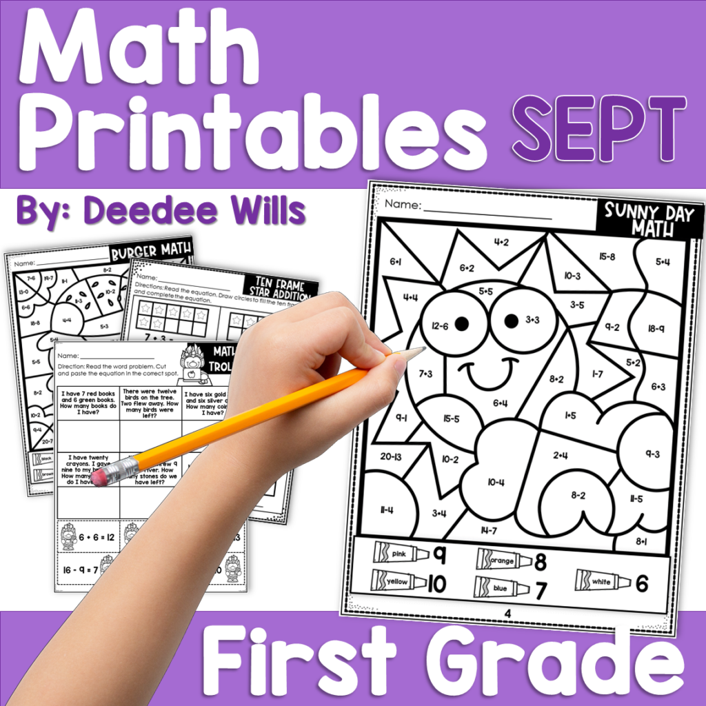 First Grade Math Printables Clever School Teacher