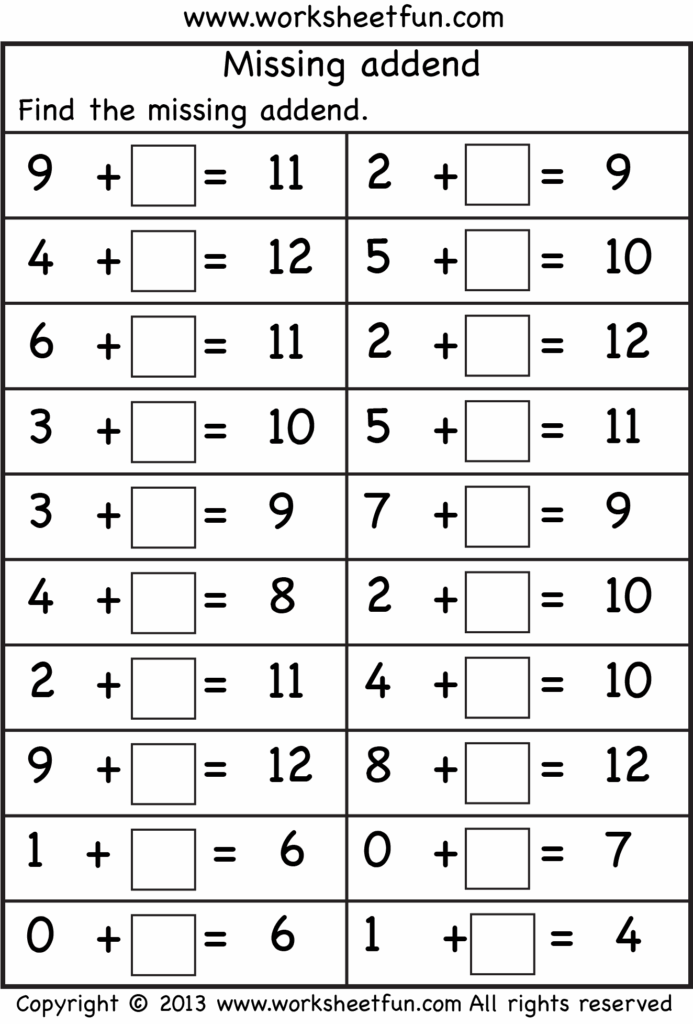 First Grade Math Worksheets Kindergarten Math Worksheets 1st Grade 