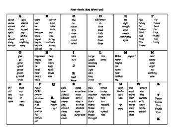 First Grade Mini Word Wall By Ms Hunter TPT