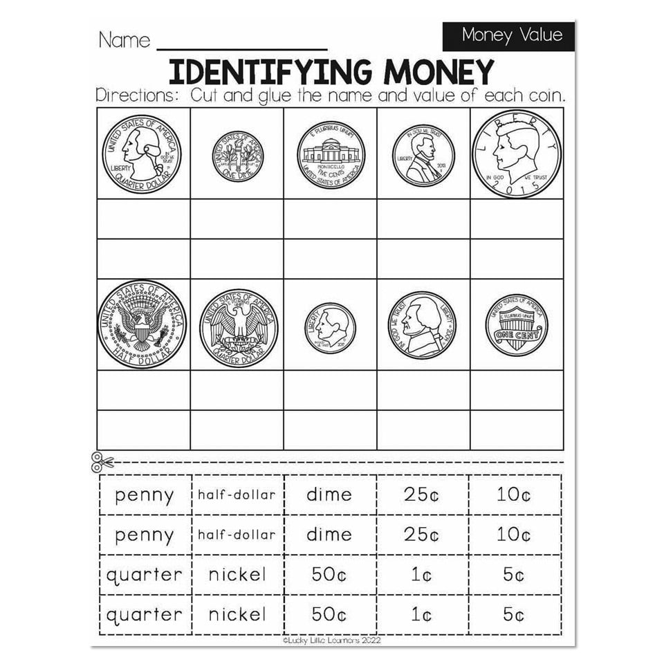 First Grade Money Unit Money Worksheets By Worksheets Library