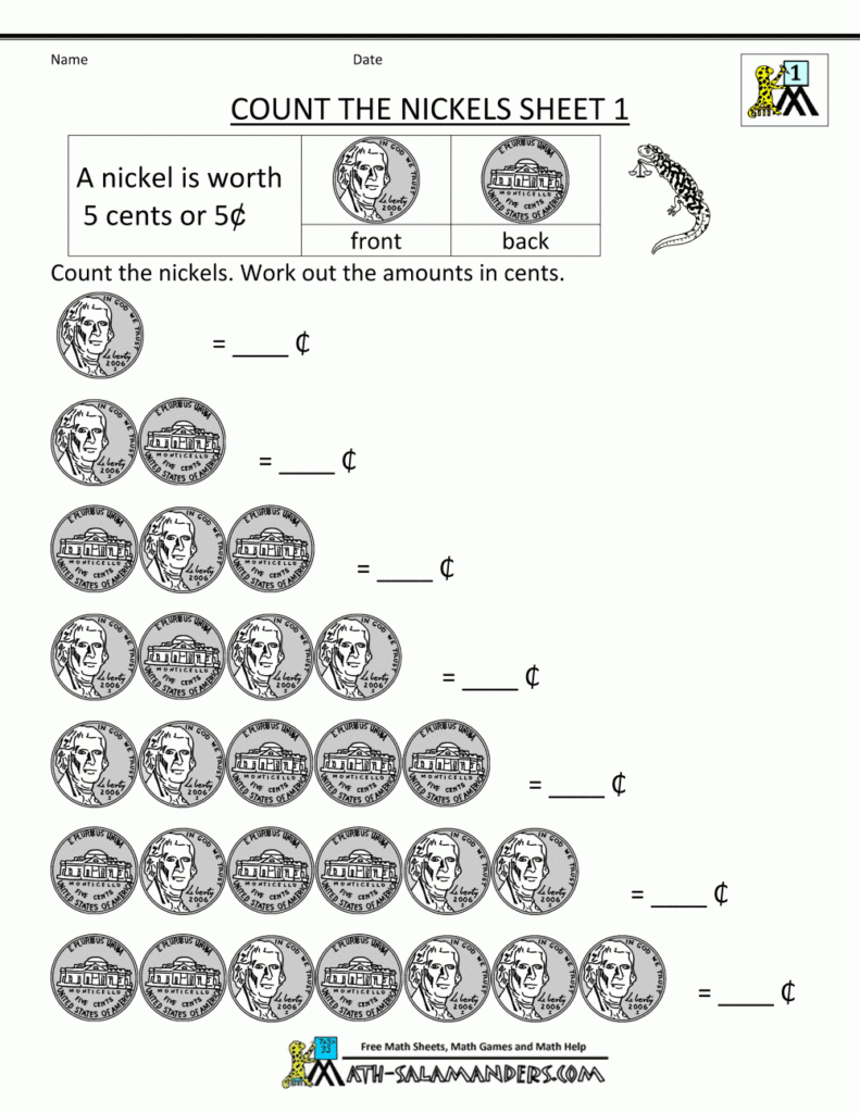 First Grade Money Worksheets Printable Printable Worksheets