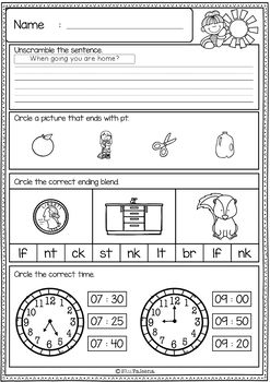 First Grade Morning Work Free Printables Pdf