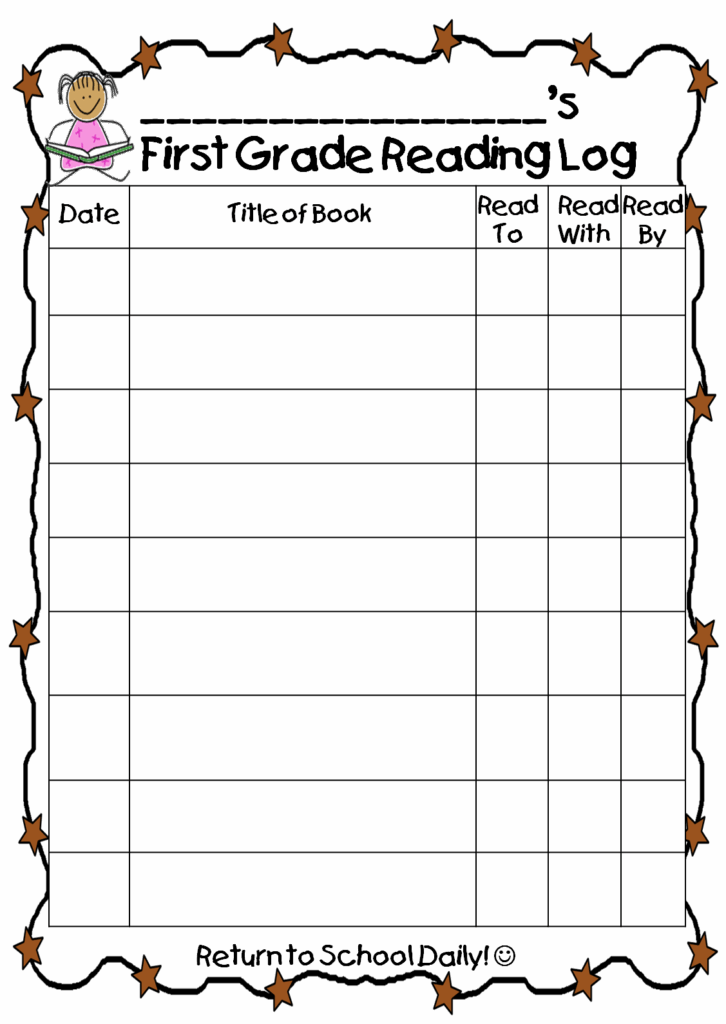 First Grade Reading Log Homework 2022 Reading Log Printable