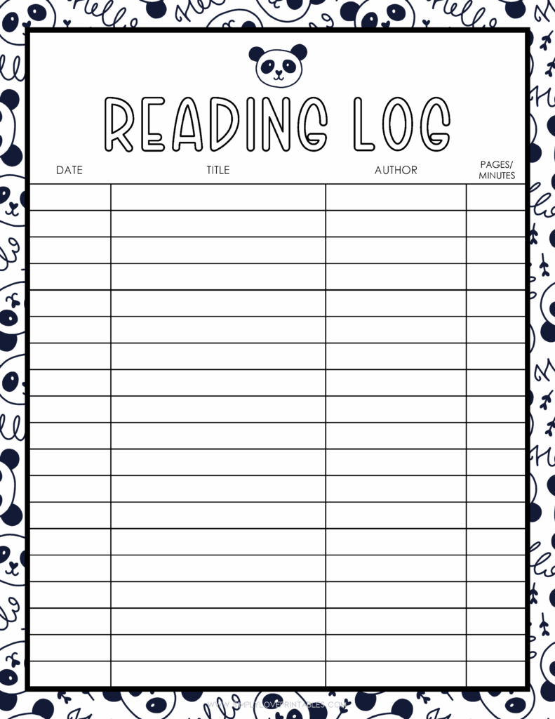 First Grade Reading Log Printable Vrogue co