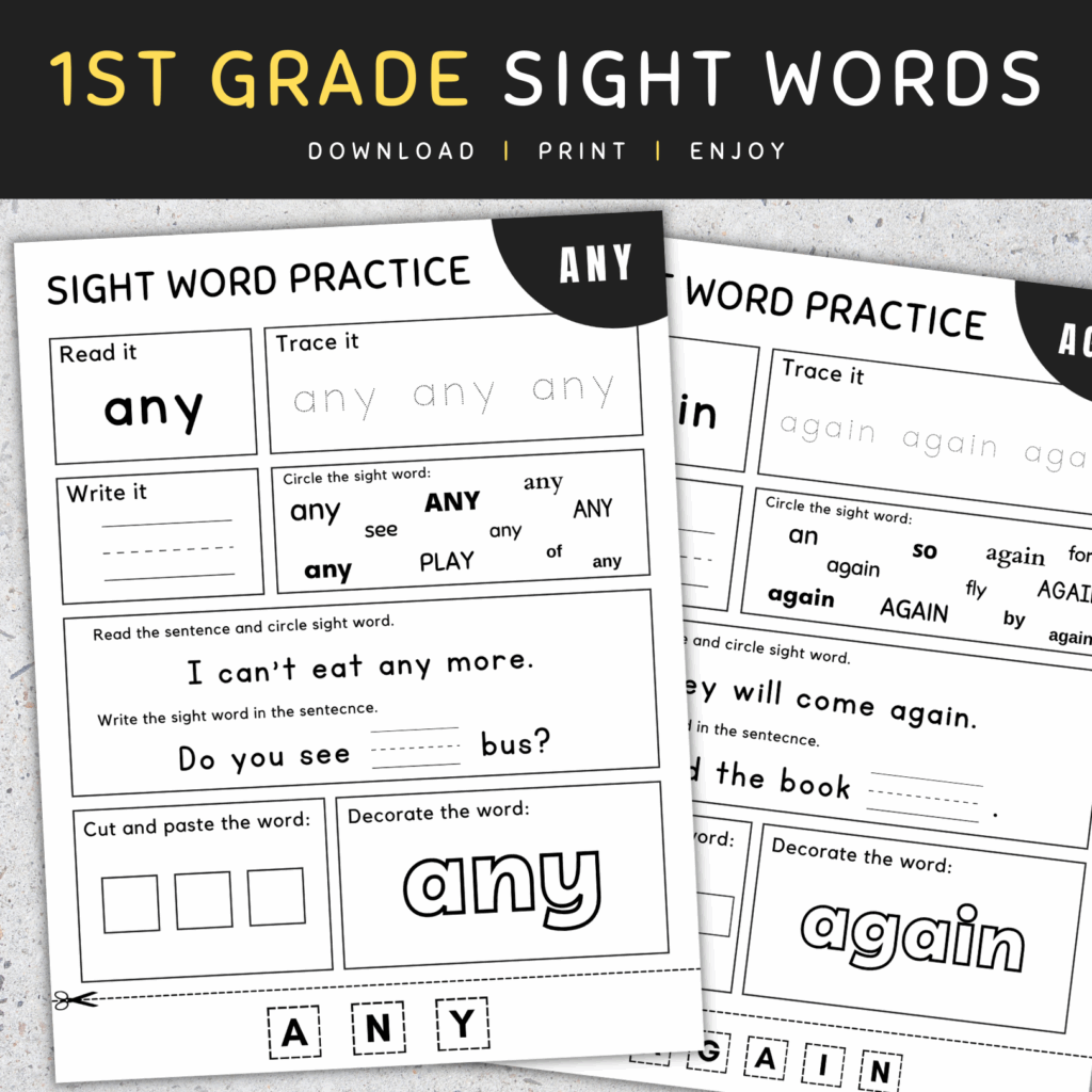 First Grade Sight Words List Printable Printable New Year Banners