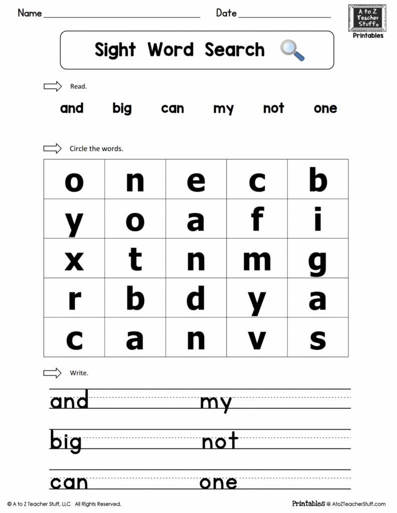 First Grade Word Search Puzzles Printable Word Search Printable