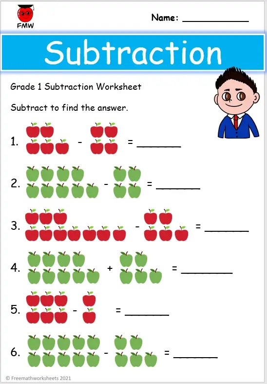 Free 1st Grade Subtraction Worksheets 1 Digit Free Worksheets 