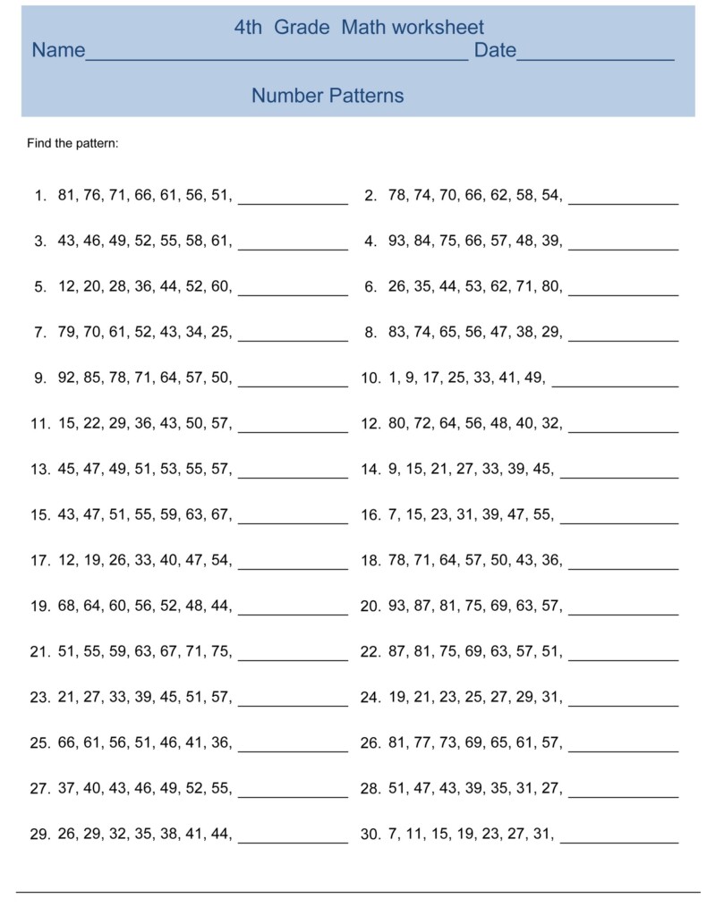 Free 4th Grade Math Worksheets Activity Shelter Printable Worksheets