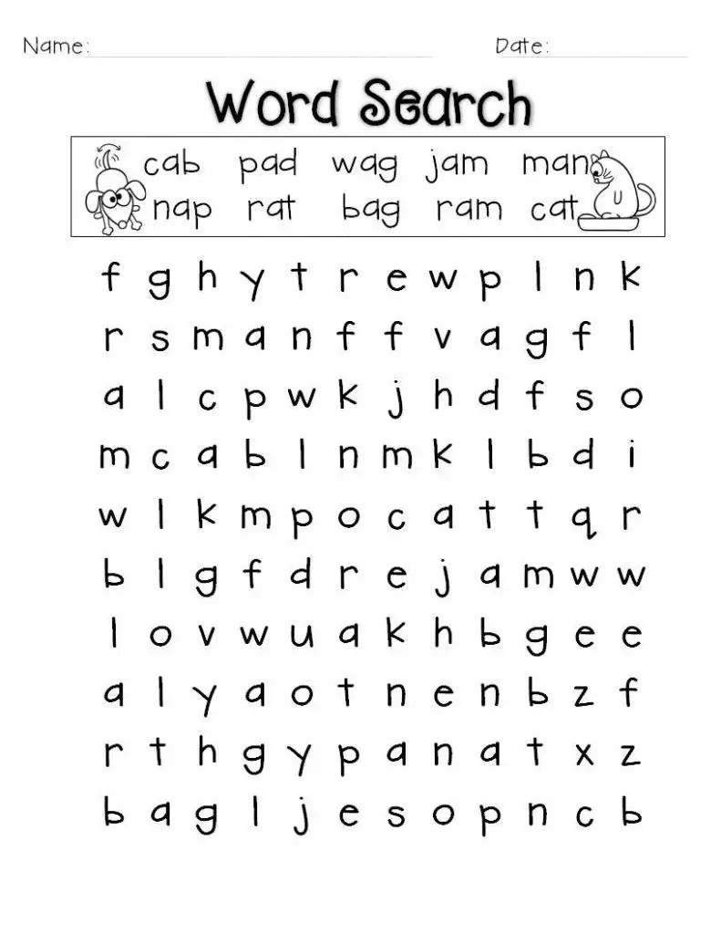 Free First Grade Printable Word Searches Word Search Maker