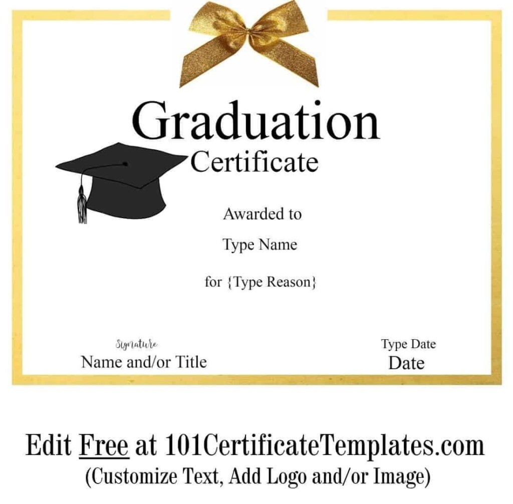 Free Graduation Certificate Template Customize Online Print 
