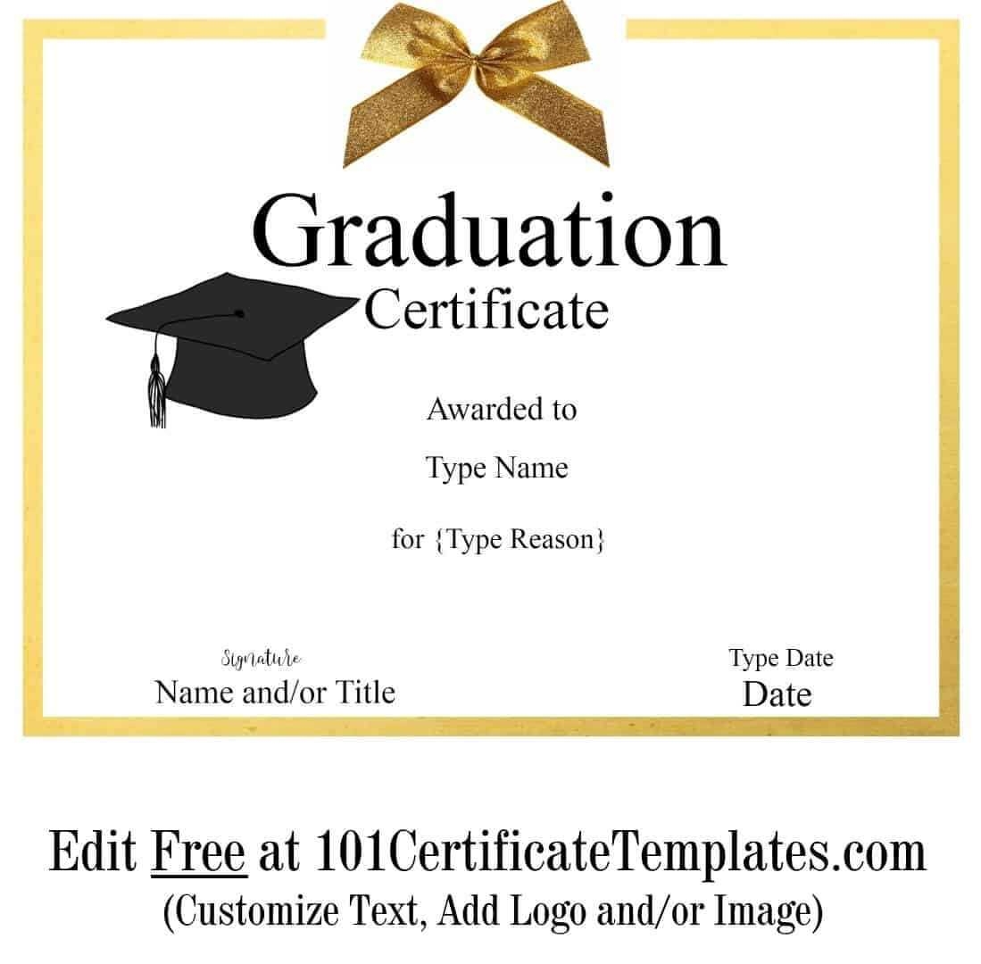 Free Graduation Certificate Template Customize Online Print