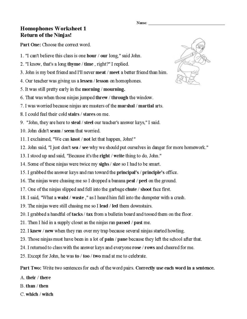 Free Homophones Printable Worksheet Download Free Homophones Printable 