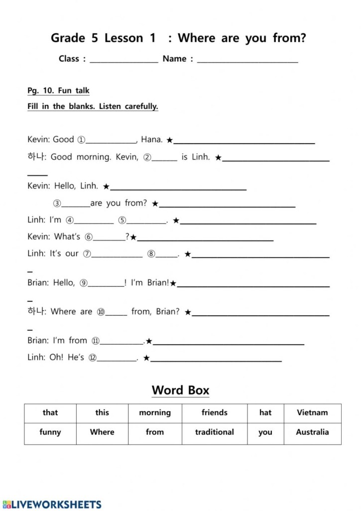 Free Language Arts Worksheets 5th Grade Language Worksheets