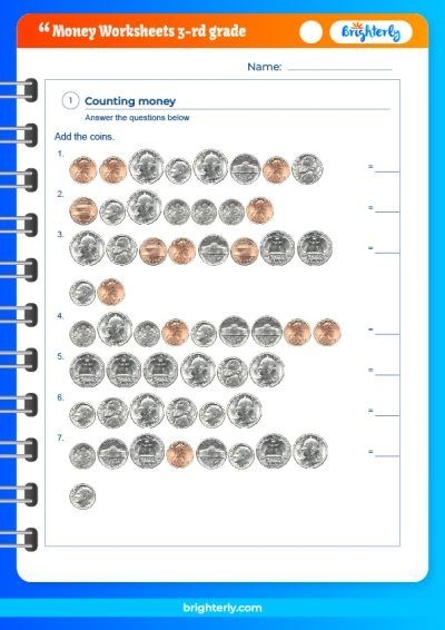 FREE Money Worksheets 3Rd Grade PDFs Brighterly Worksheets Library