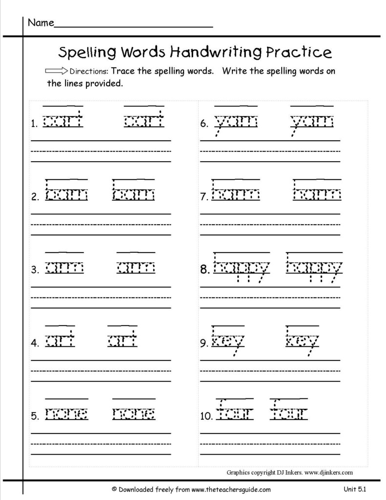 Free Printable 1St Grade Handwriting Worksheets Printable Worksheets