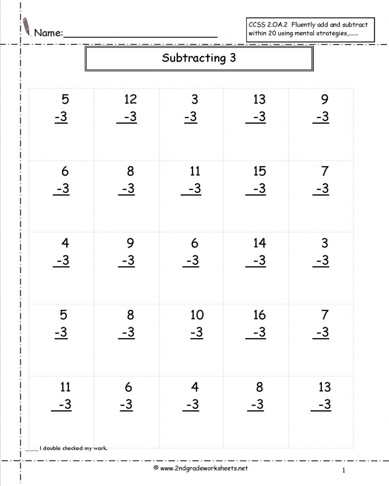 Free Printable 2nd Grade Math Worksheets Addition And Subtraction 