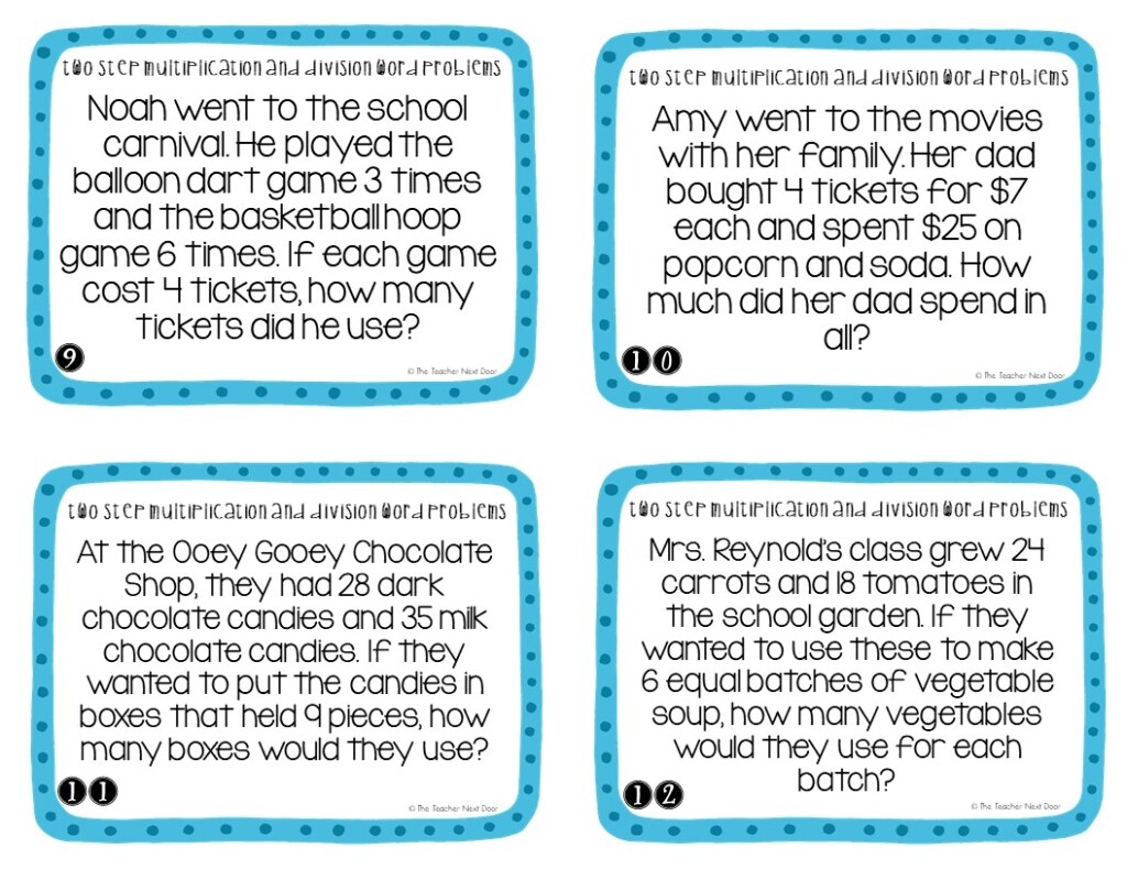 Free Printable 3rd Grade 2 Step Word Problems