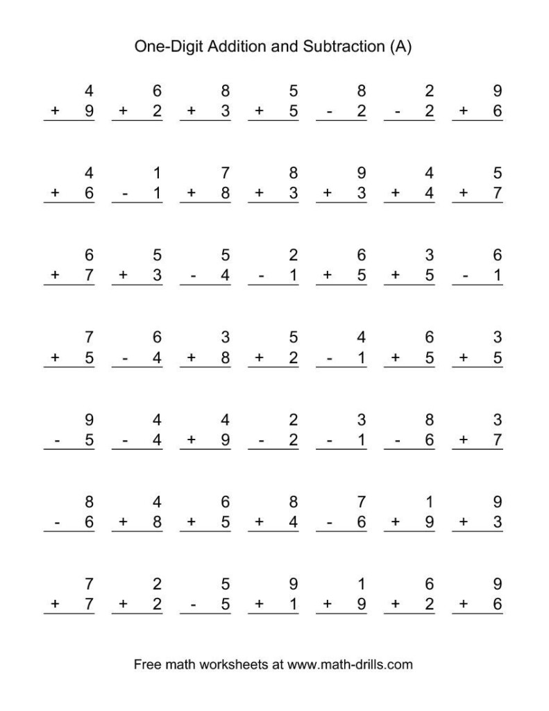 Free Printable Addition And Subtraction Worksheets Free Printable