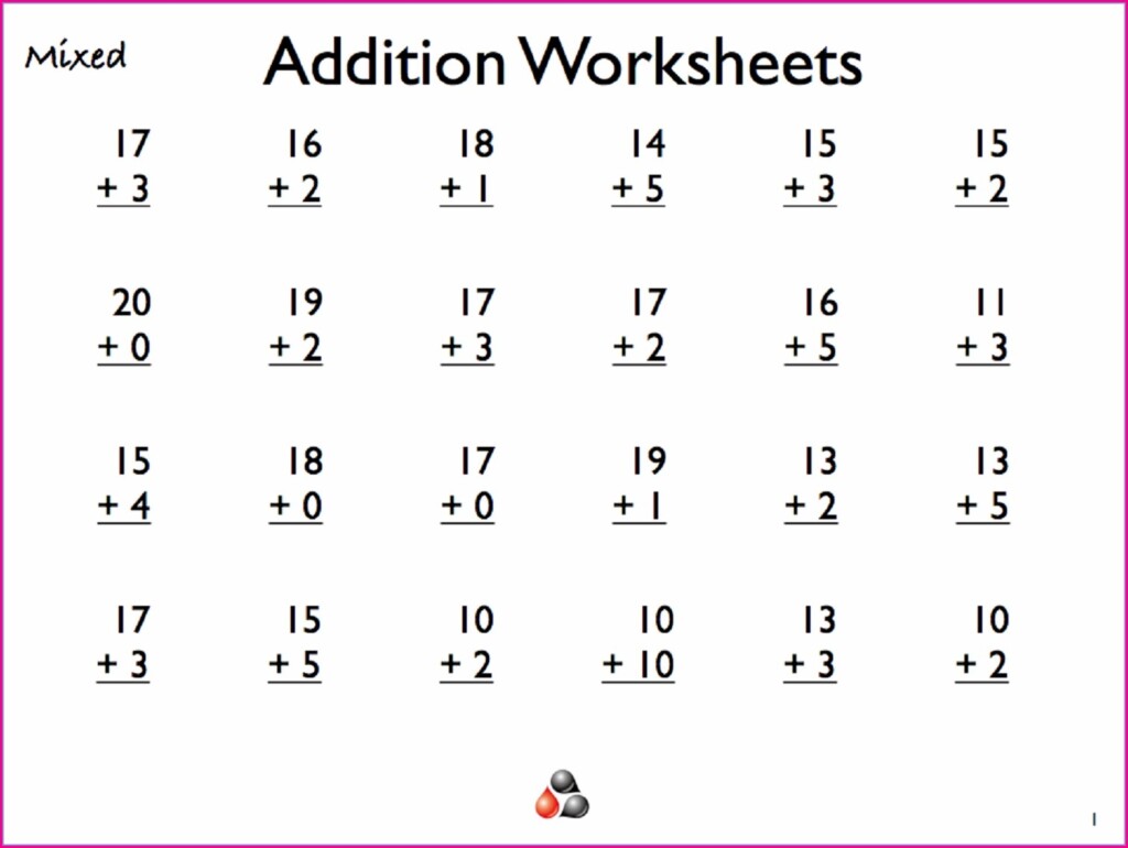 Free Printable Addition Worksheet 1st Grade Worksheet Resume Examples