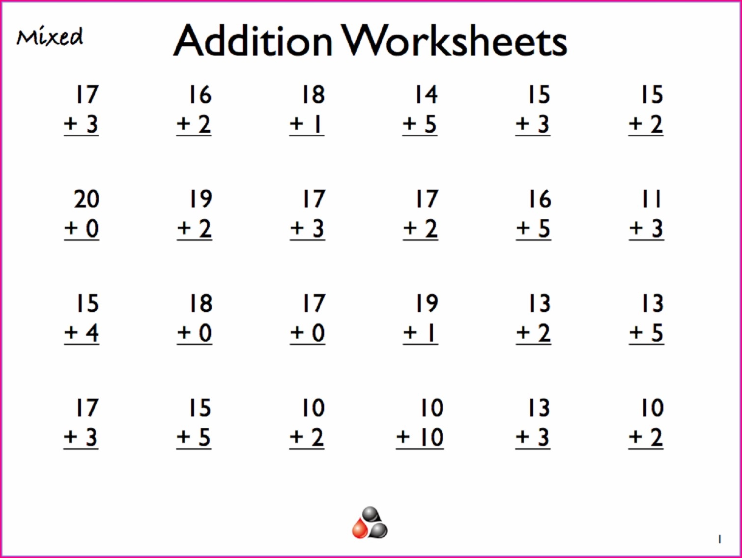 Free Printable Addition Worksheet 1st Grade Worksheet Resume Examples