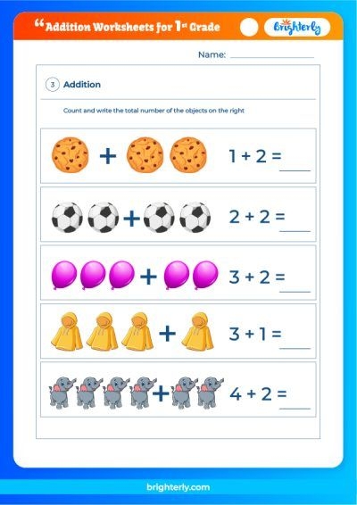 Free Printable Addition Worksheets For Grade 1 PDFs Brighterly