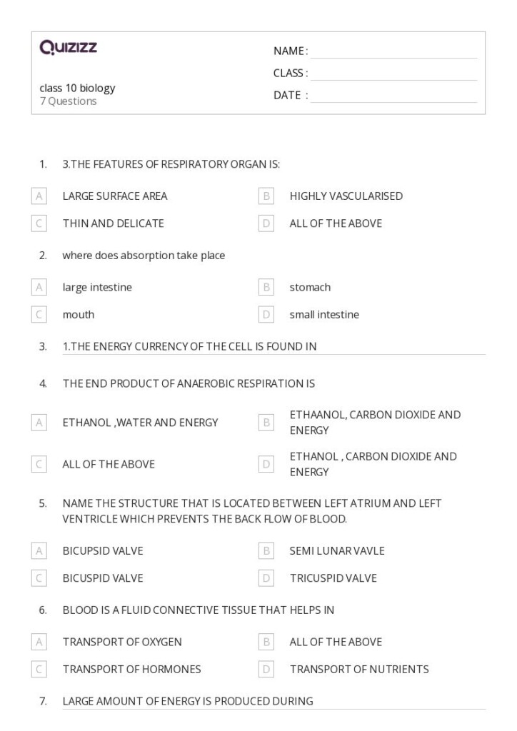 Free Printable Biology Worksheet Download Free Printable Biology 