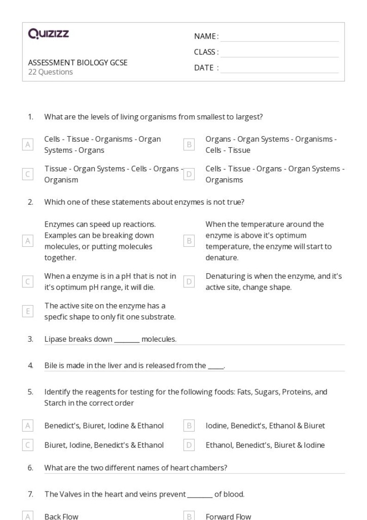 Free Printable Biology Worksheet Download Free Printable Biology 