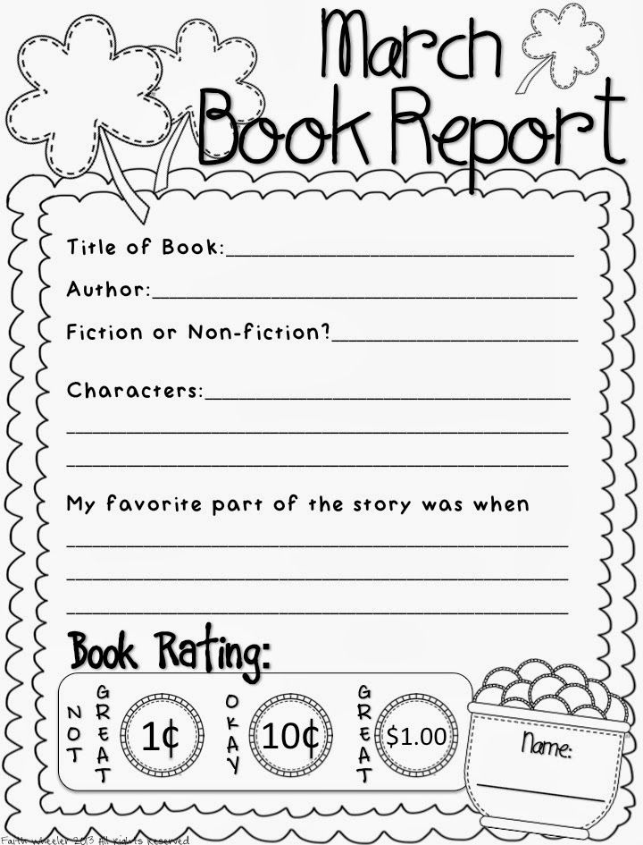 Free Printable Book Report Template 1st Grade Printable Templates
