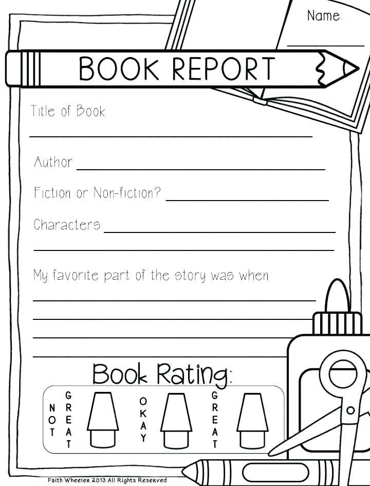 Free Printable Book Report Template 1st Grade Printable Templates