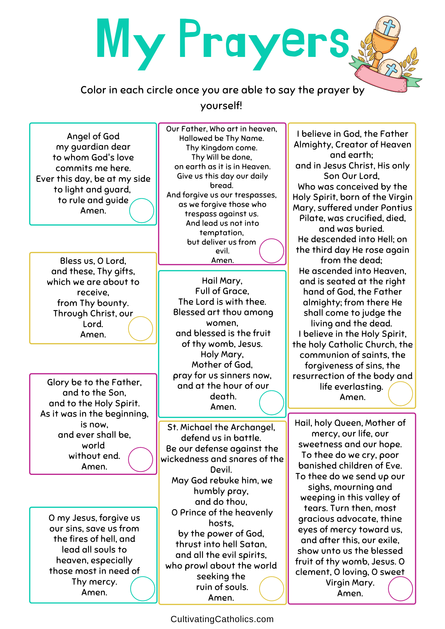 Free Printable Catholic Prayers Dev onallcylinders